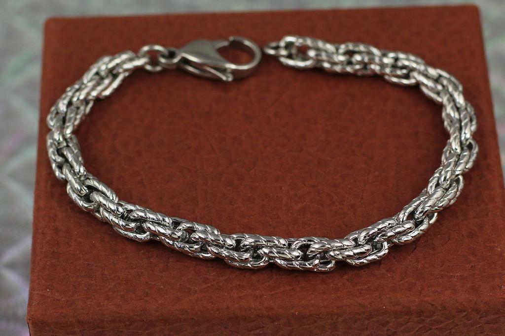 Браслет Xuping Jewelry Корда 19,5 см 6 мм Серебристый (1865640135)