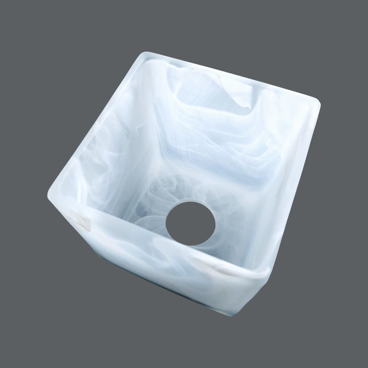 Плафон стеклянный 12х12 см Е27 Белый мраморный