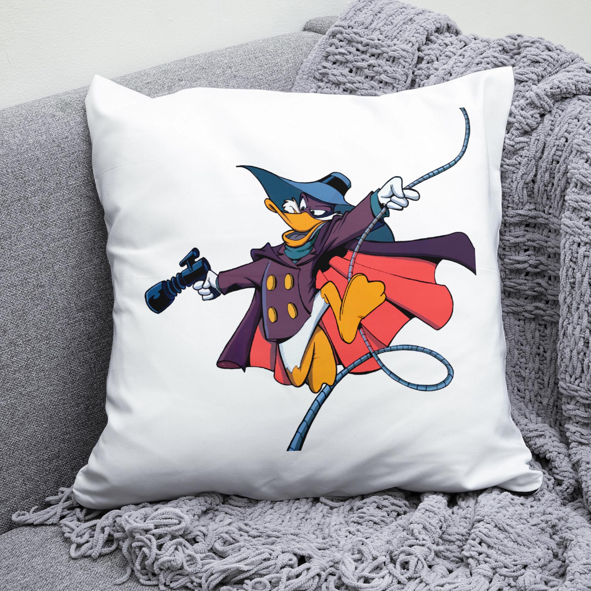 Плюшевая подушка квадрат с принтом Черный Плащ Darkwing
