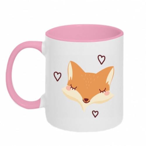 Чашка двухцветная Мечтающая лиса 320 мл Белый с розовым (13437071-47-184821)
