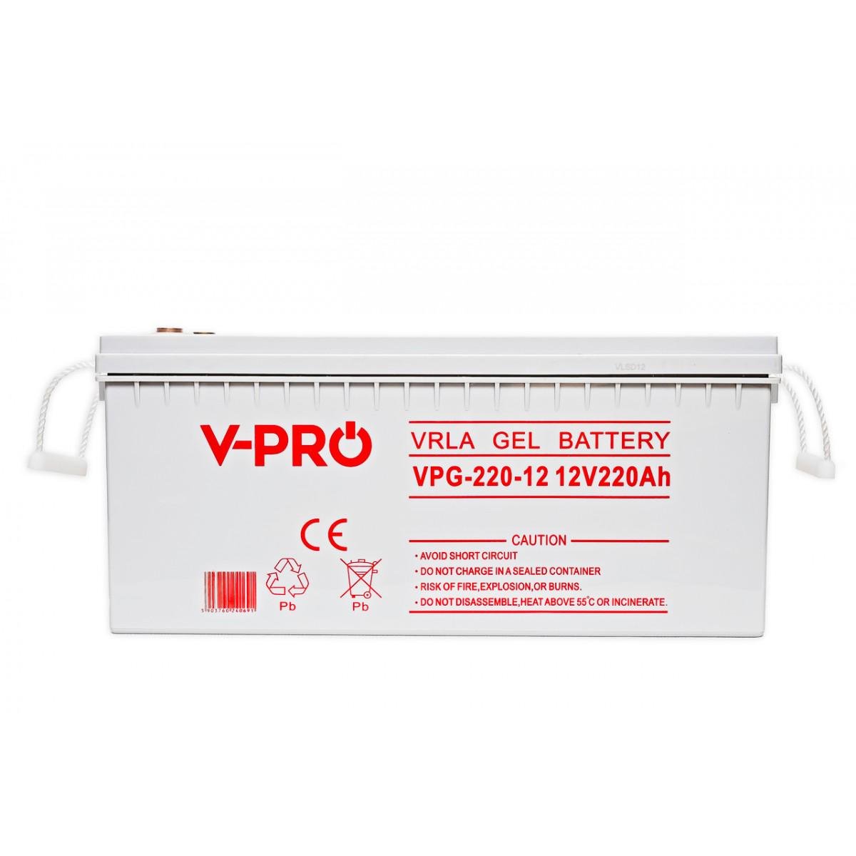 Аккумулятор гелевый Volt Polska VPRO Premium 12 V 220 Ah GEL VRLA для ИБП и инверторов (12735364)