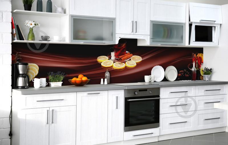 Скинали на кухню Zatarga «Лимон и корица» 650х2500 мм виниловая 3Д наклейка кухонный фартук самоклеящаяся Скинали на кухню Zatarga «Лимон и корица» 650х2500 мм виниловая 3Д наклейка кухонный фартук самоклеящаяся