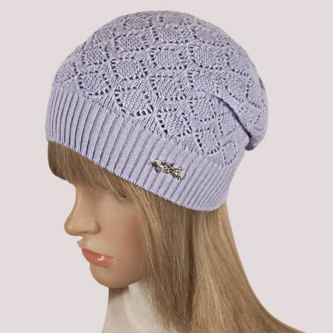 Шапка жіноча тонкої в'язки Atrics WH421 one size Лаванда