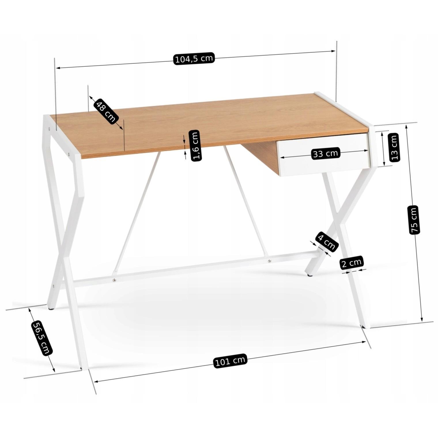 Письмовий стіл Mebel Elite MEG Білий (ME.MEG/DZ/B/B) - фото 2