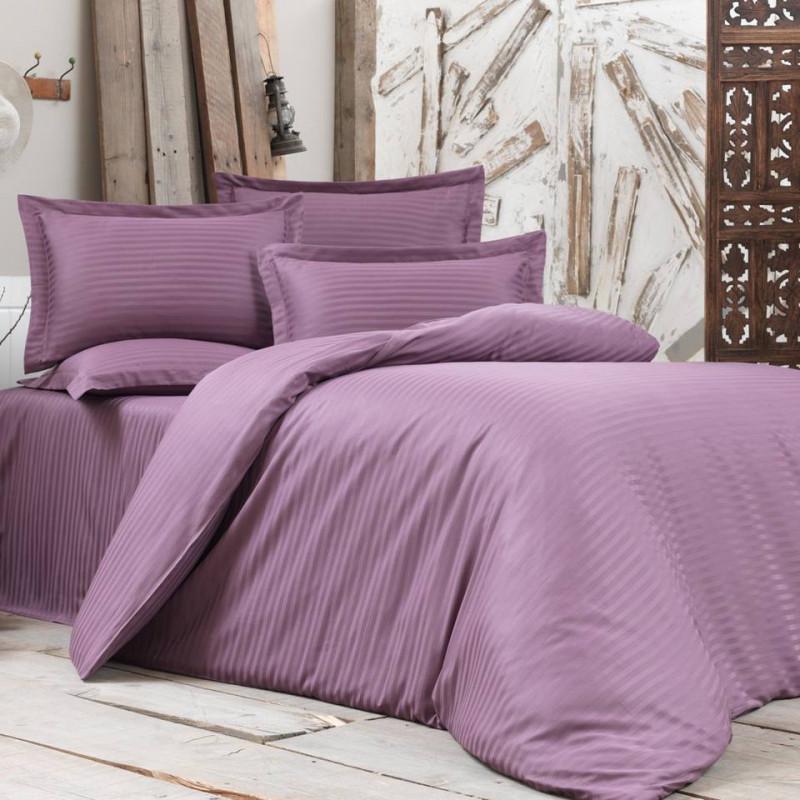 Постельное белье Meriset Elite сатин страйп двуспальное на резинке Lilac (550397-6) Постельное белье Meriset Elite сатин страйп двуспальное на резинке Lilac (550397-6)
