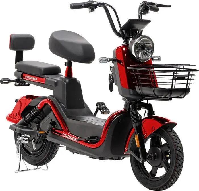 Электроскутер двухместный Crosser CR2 800W 60V 24Ah графен АБК Красный