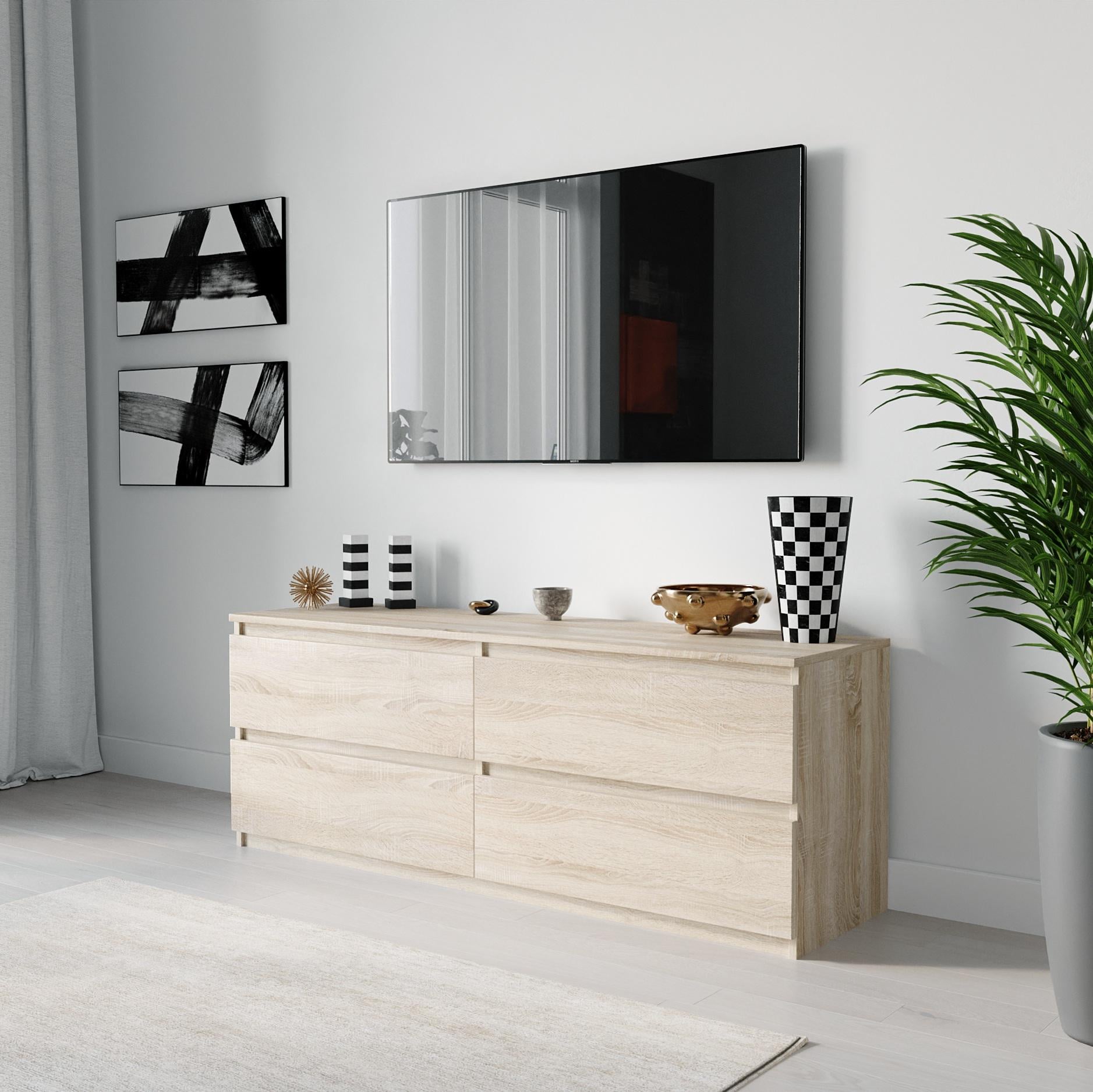 Тумба под телевизор с 4 ящиками 1400х530х400 мм Дуб сонома (mt-223-sn)