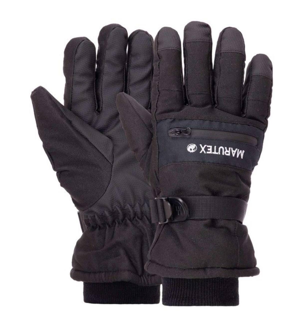 Перчатки мужские зимние MARUTEX полнопалые с застежкой велкро L-XL Черный