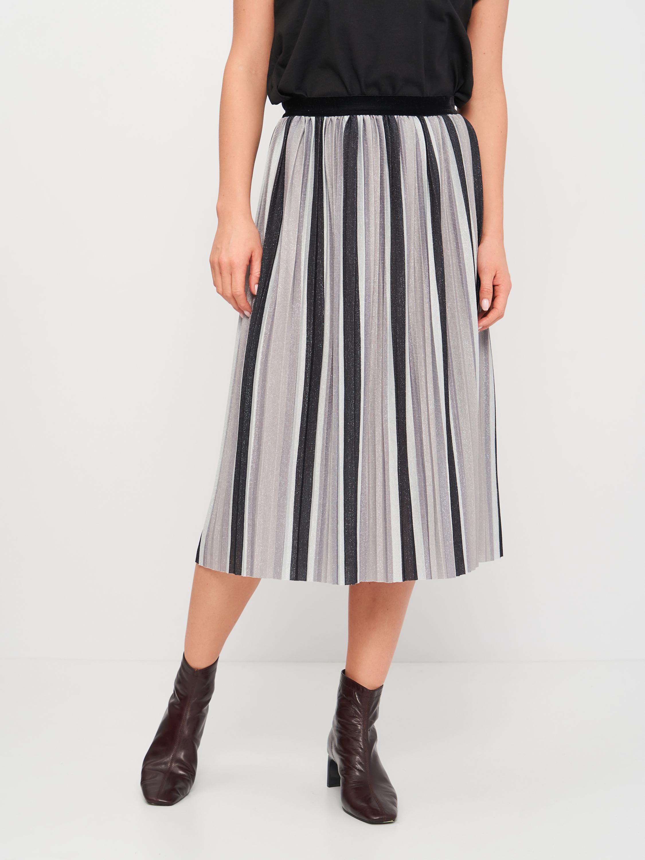 Юбка Only полоска XS Черно-серый (15210640)