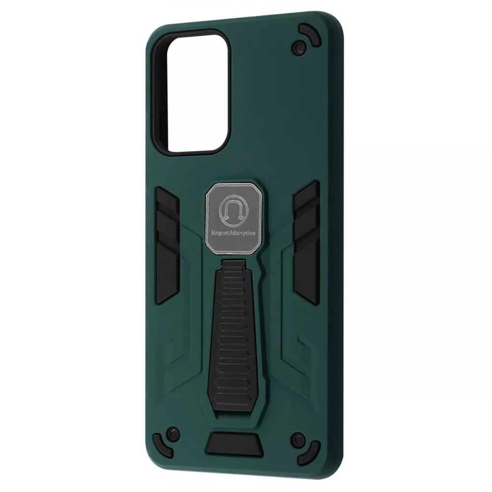 Чехол противоударный, с подставкой Armor Magnetic для телефона Motorola Moto G04/G04s/G24/E14 Dark green