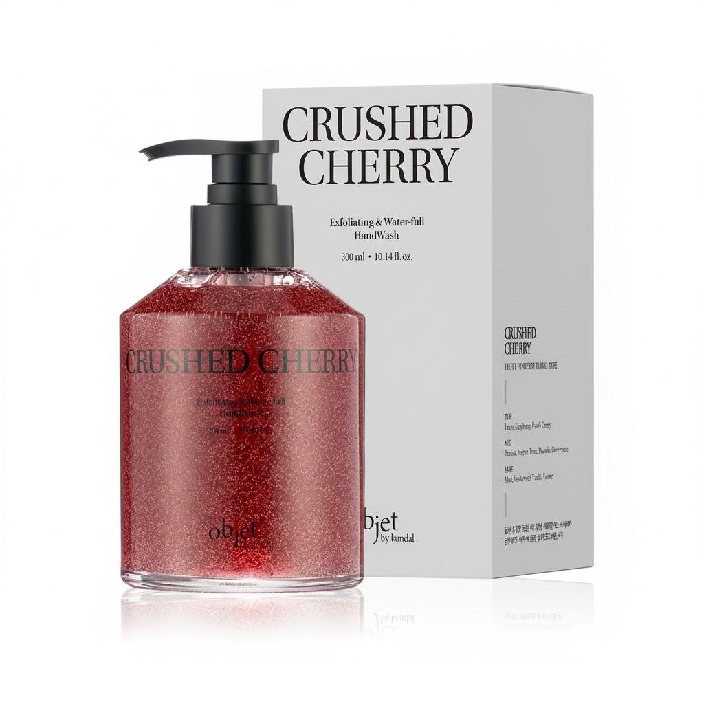 Мыло-эксфолиант для рук парфюмированное Objet by Kundal Exfoliating&Waterfull Hand Wash Crushed Cherry 300 мл (29885423)