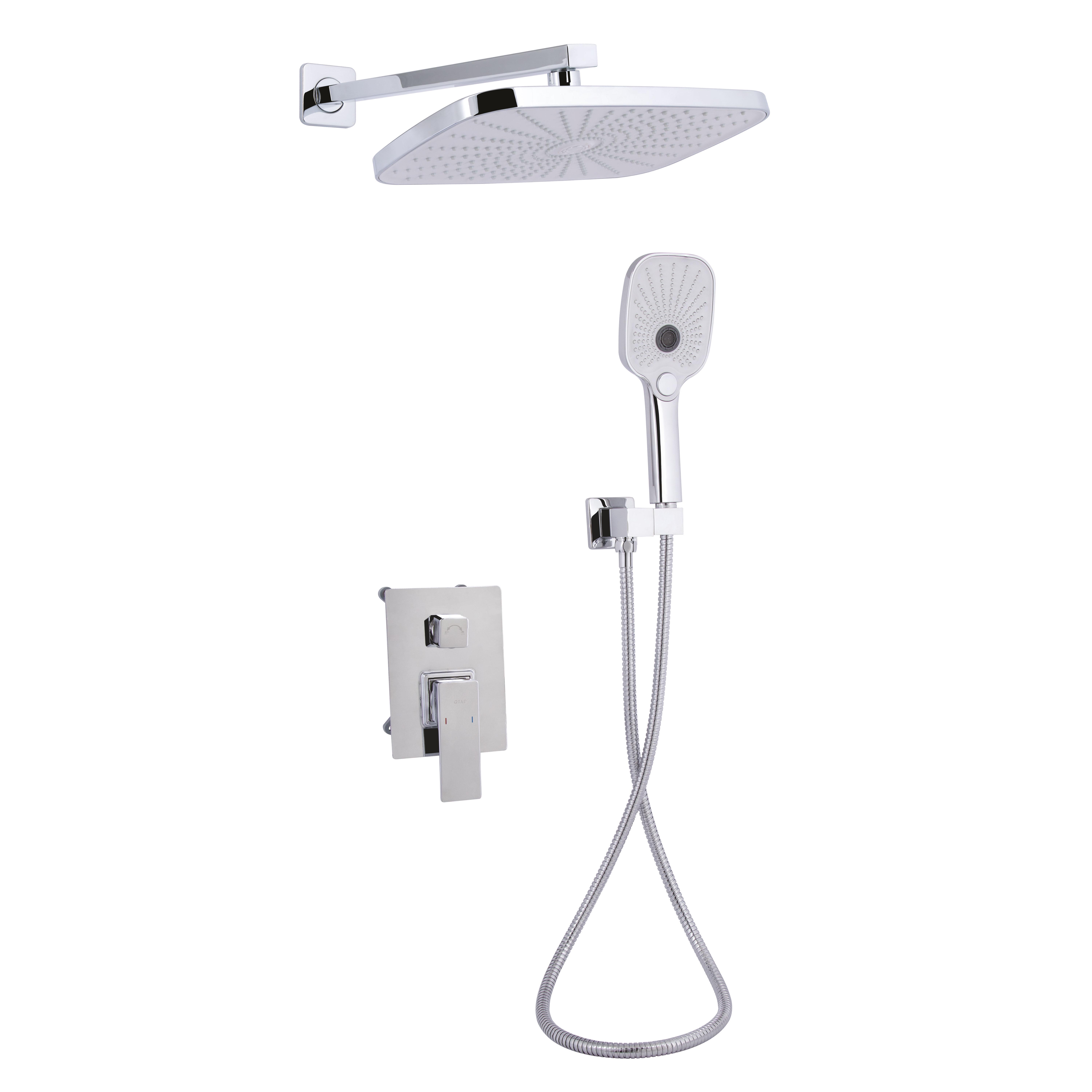 Душевая система для душа Q-tap Gemini QTGEM113CRM45696 CRM скрытого монтажа на два потребителя (SD00051820)