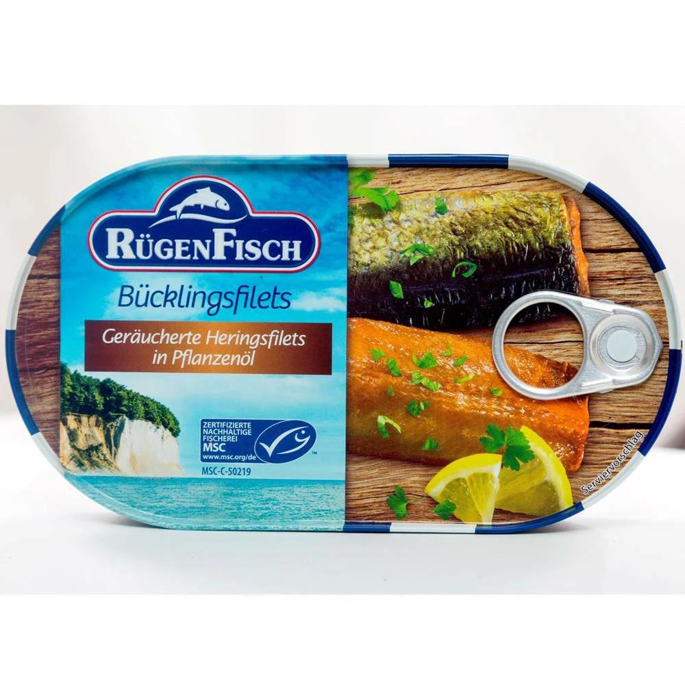 Филе сельди Rugen Fisch Bucrlingsfilets копченое в масле 200 г
