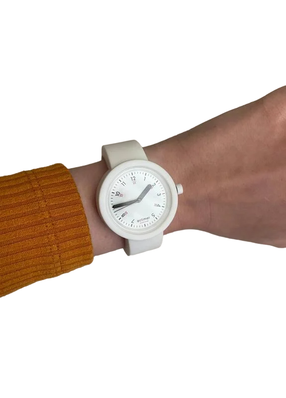 Наручные часы женские Actimer силиконовые Белые/циферблат Black time (12598)