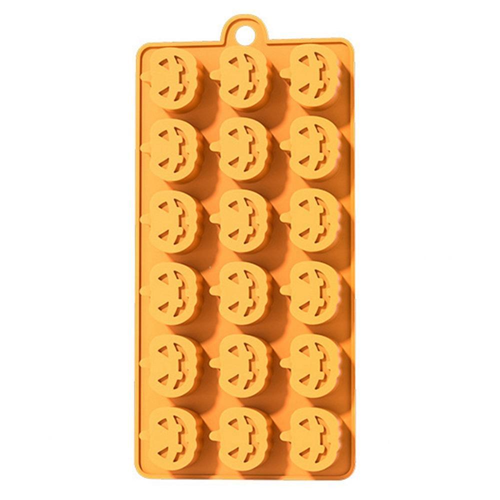 Форма для льда и конфет MH-5259 Тыква силиконовая 18 шт. 22x11x2 см Оранжевый (612815)