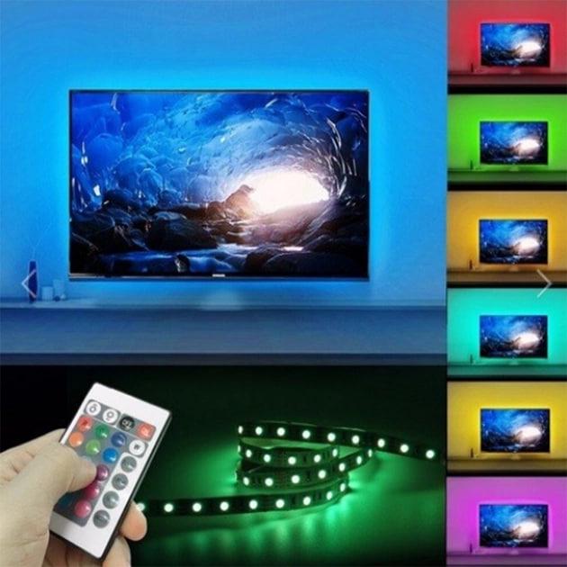 Светодиодная LED лента RGB 5050 2 м с пультом (458469569) - фото 3