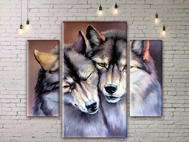 Картина модульная ArtStar Волки ADJ0158 150х180 см 3 части