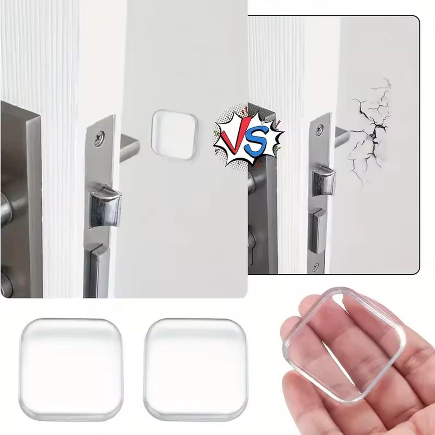 Стопор дверной силиконовый настенный квадратный 2 шт. Прозрачный (79_6_0_1С) - фото 3