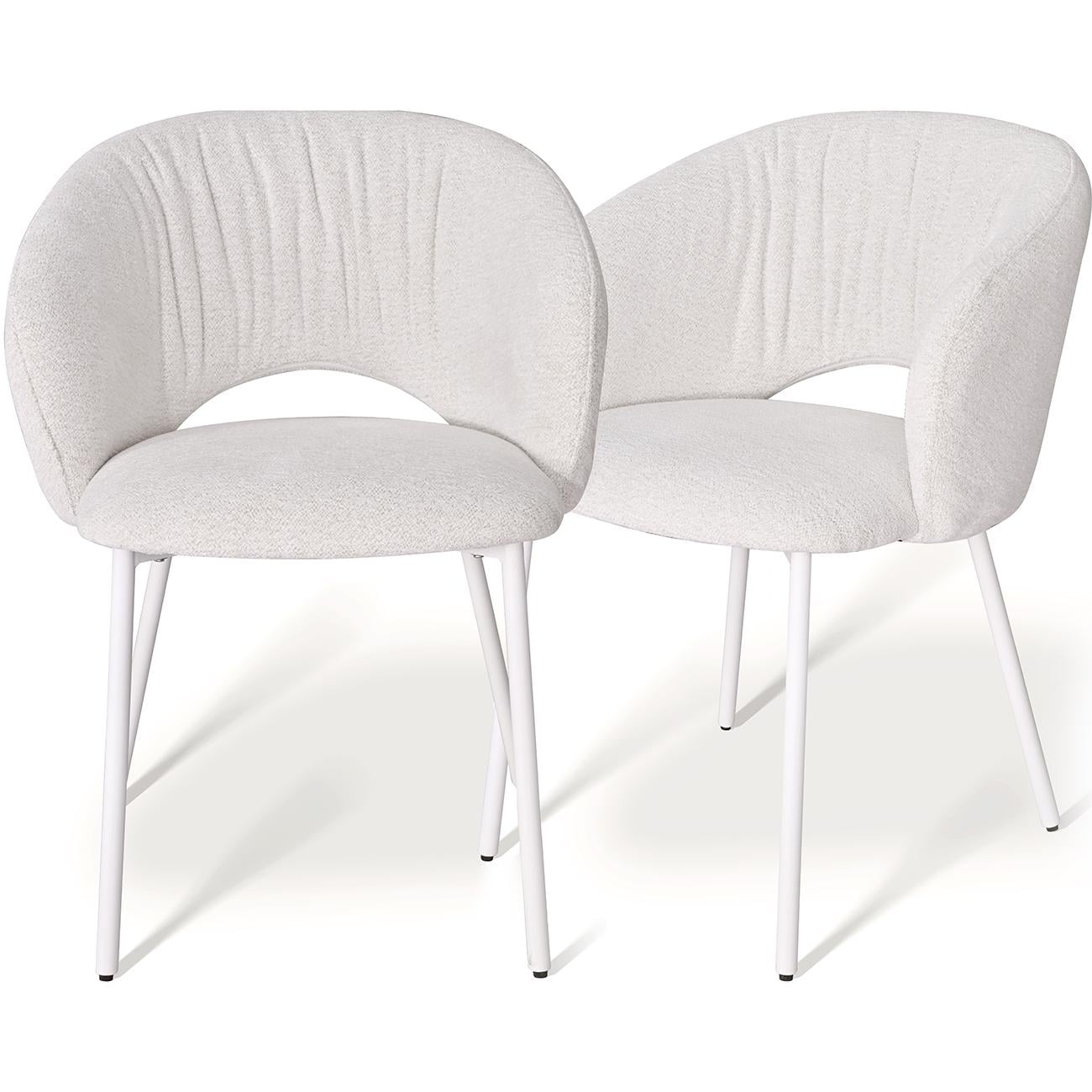 Комплект из 2-х обеденных стульев Emma с подлокотниками Savanna beige white base (13991)