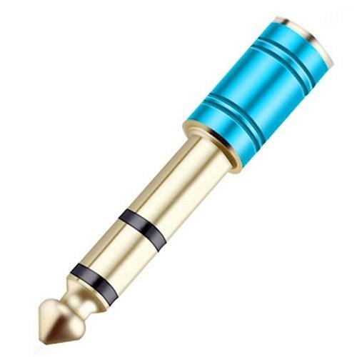 Аудио-переходник SUNROZ 6,3 мм Male-3,5 мм Female Blue/Gold (A48424)