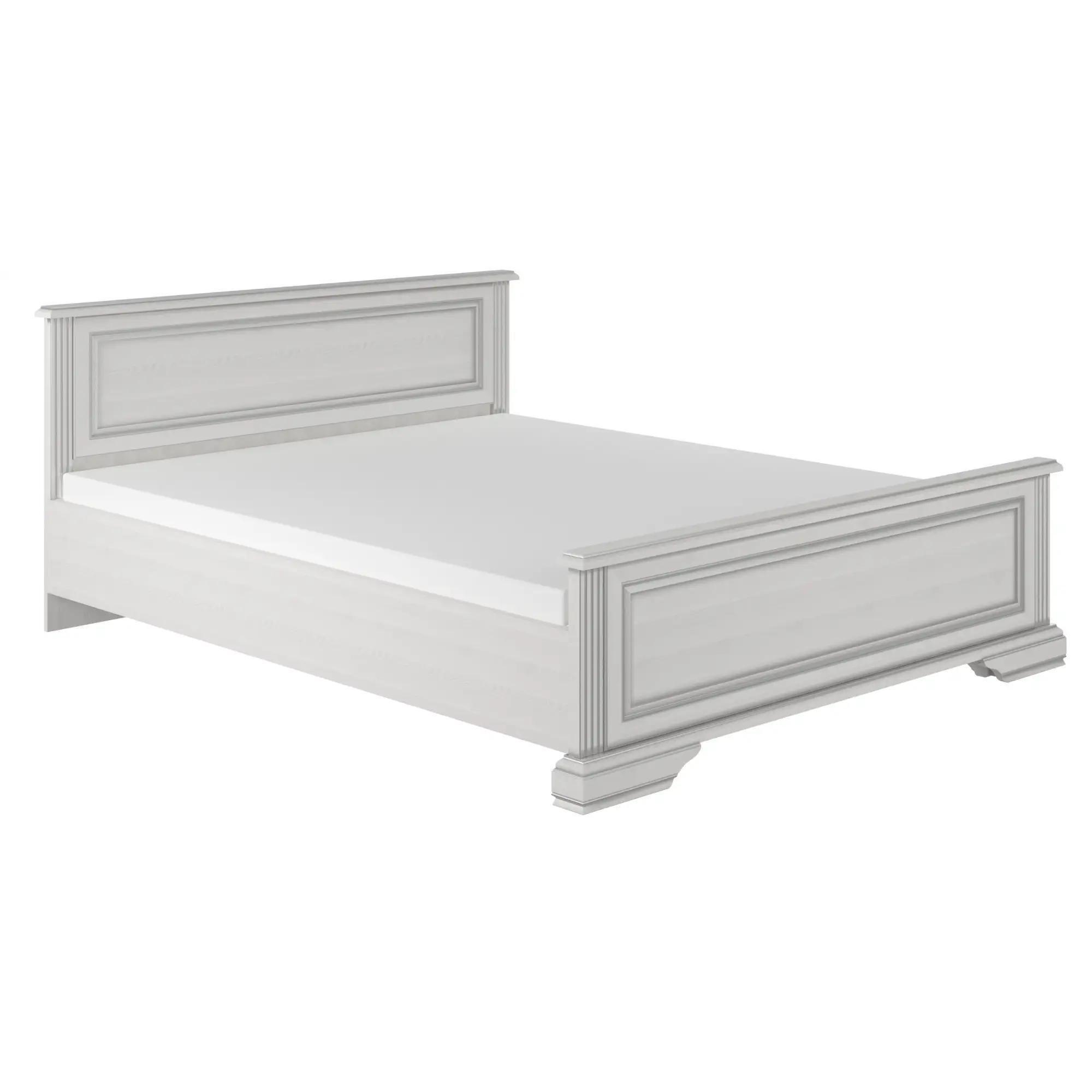 Кровать двуспальная Гербор Уайт 180 без основы под матрас 180x200 см Ясень снежный/Сосная серебряная (00000057745)