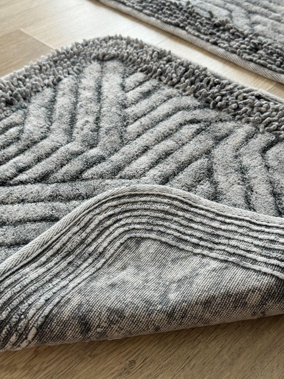 Набір килимків Tropikhome Shaggy Vintage для ванної та туалету бавовняні 60x100/50x60 см Gray (1903/gray) - фото 6 Набір килимків Tropikhome Shaggy Vintage для ванної та туалету бавовняні 60x100/50x60 см Gray (1903/gray) - фото 6