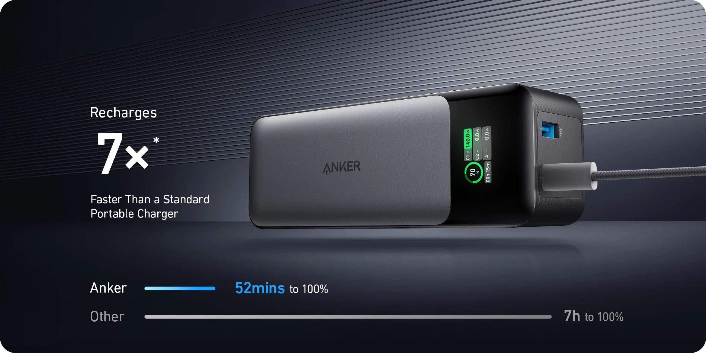 ᐉ Повербанк Anker 737 PowerCore 24000 mAh 140W Black (A1289