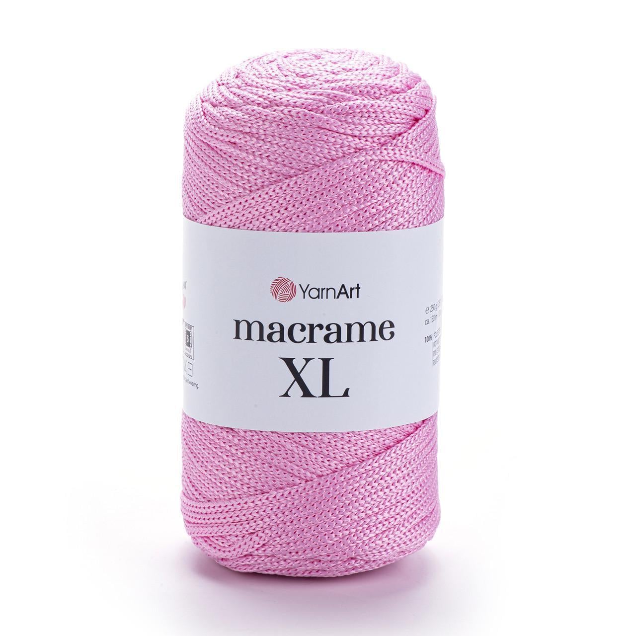 Шнур YarnArt Macrame XL поліефірний 3 мм 250 г Рожевий №147 (2594141792)