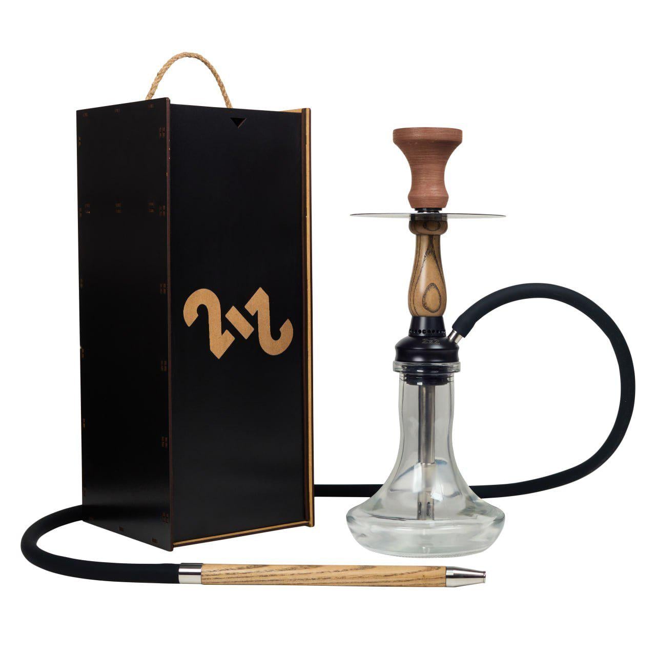Кальян 2х2 Hookah Pixel с деревянной накладкой 43 см Пиксель (22730)