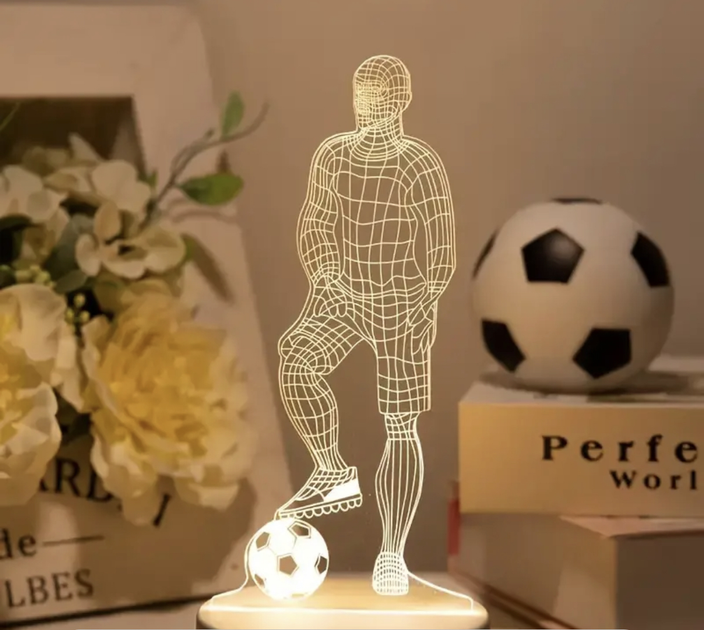 Ночник 3D Футболист Теплый свет (2587456343)