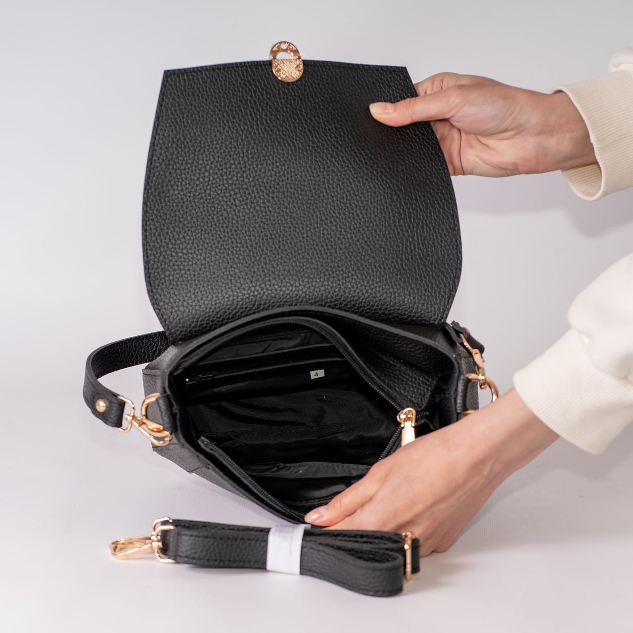 Сумка женская кросс-боди XENIA № 44-24 из эко-кожи Черный - фото 4 Сумка женская кросс-боди XENIA № 44-24 из эко-кожи Черный - фото 4