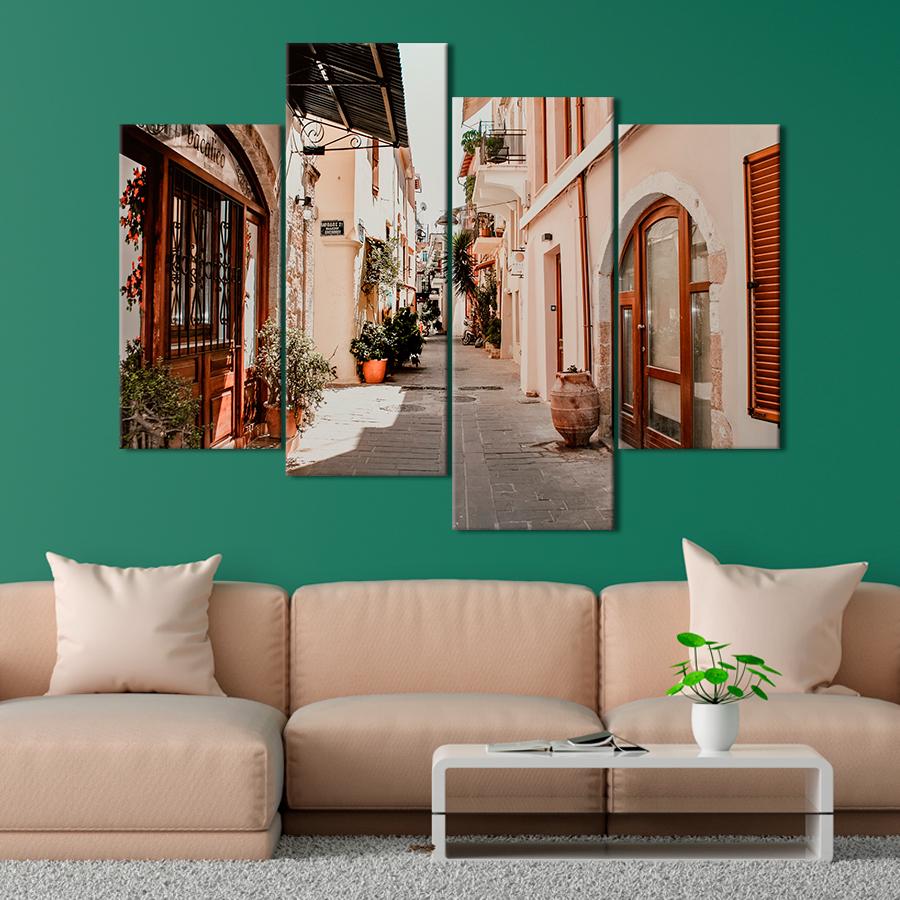 ᐉ Картина город Красивая улица на острове Крит 89x56 см (A736-4)