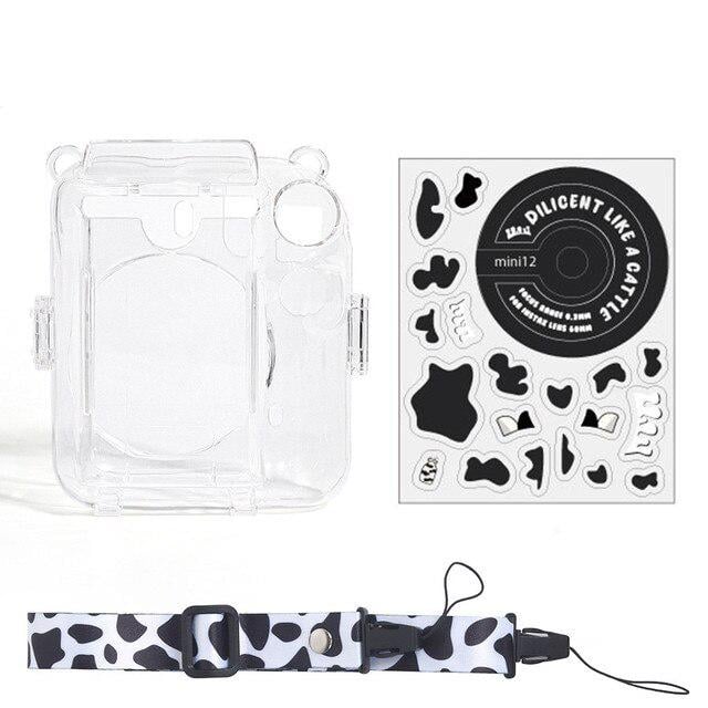 Чехол Fujifilm Instax Mini 12 Case Transparent с черными наклейками - фото 2