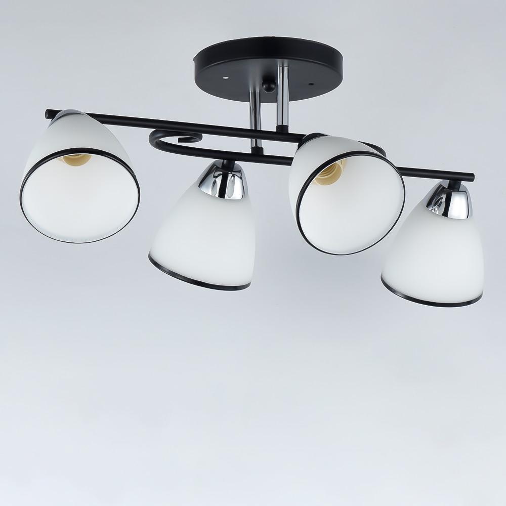 Люстра стельова Light House SRS-19125/4 Чорний/Хром/Білий (60225) Люстра стельова Light House SRS-19125/4 Чорний/Хром/Білий (60225)