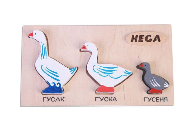 Набор рамка-вкладыш HEGA Гуси с объёмными фигурками и карточками (126)