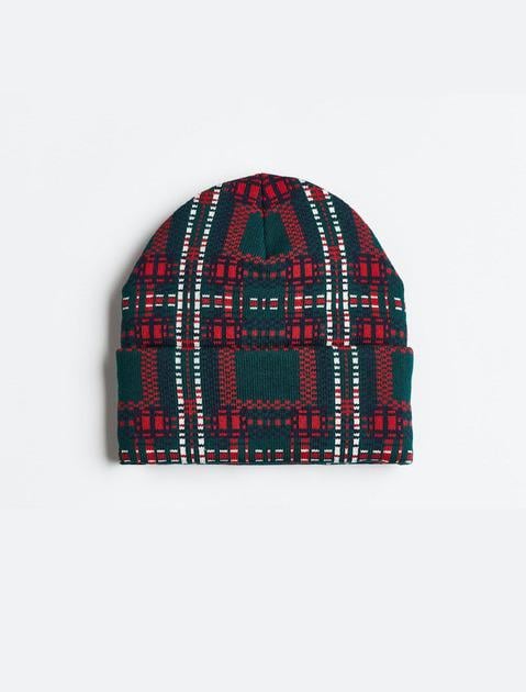 Шапка H&M 1128793П 128-146 см 53-54 Зеленая клетка