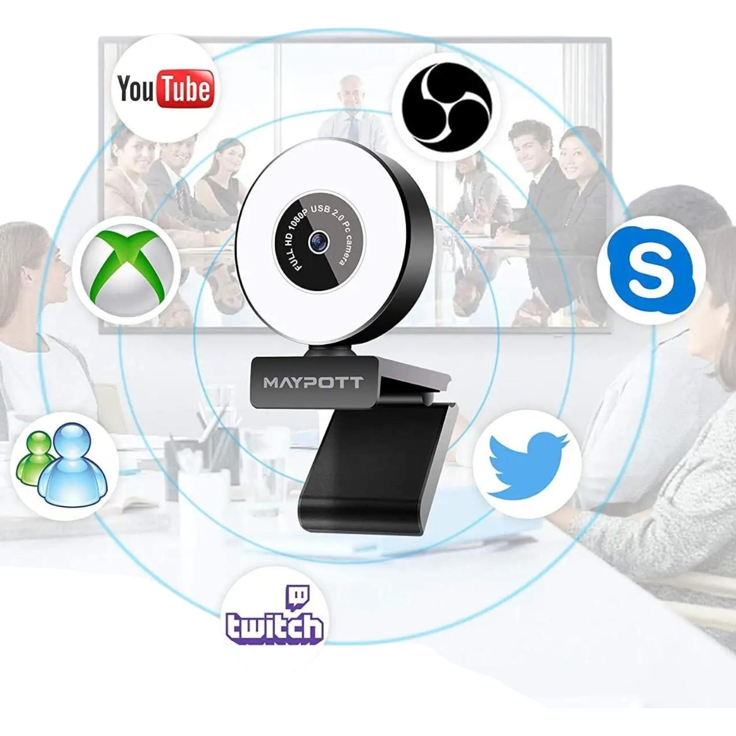 Веб камера full HD 1080P для компьютера/ноутбука стрима со встроенным микрофоном и подсветкой с триногой (01_K05020213450) - фото 5 Веб камера full HD 1080P для компьютера/ноутбука стрима со встроенным микрофоном и подсветкой с триногой (01_K05020213450) - фото 5