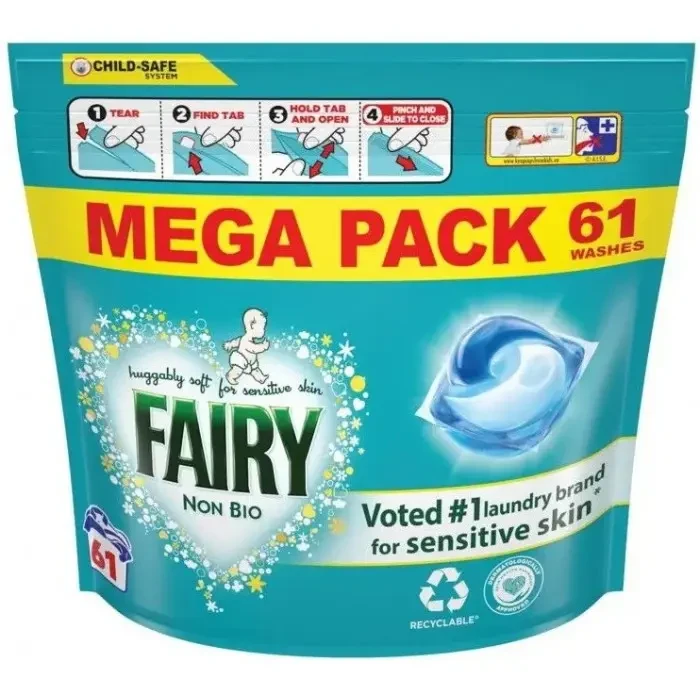 Капсули для прання дитячої білизни Fairy Non-Bio для всіх типів тканин 61 шт. (2030902412)