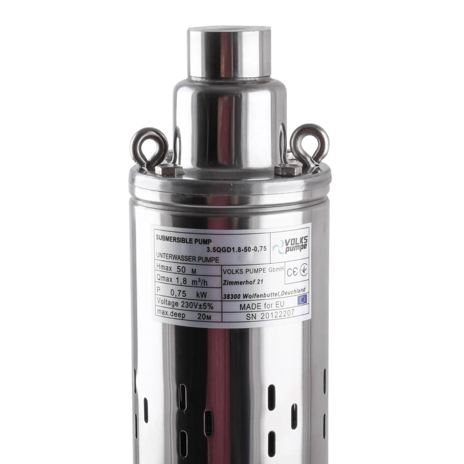 Насос свердловинний гвинтовий VOLKS 3,5QGD 000014217 750 Вт (106151) - фото 2