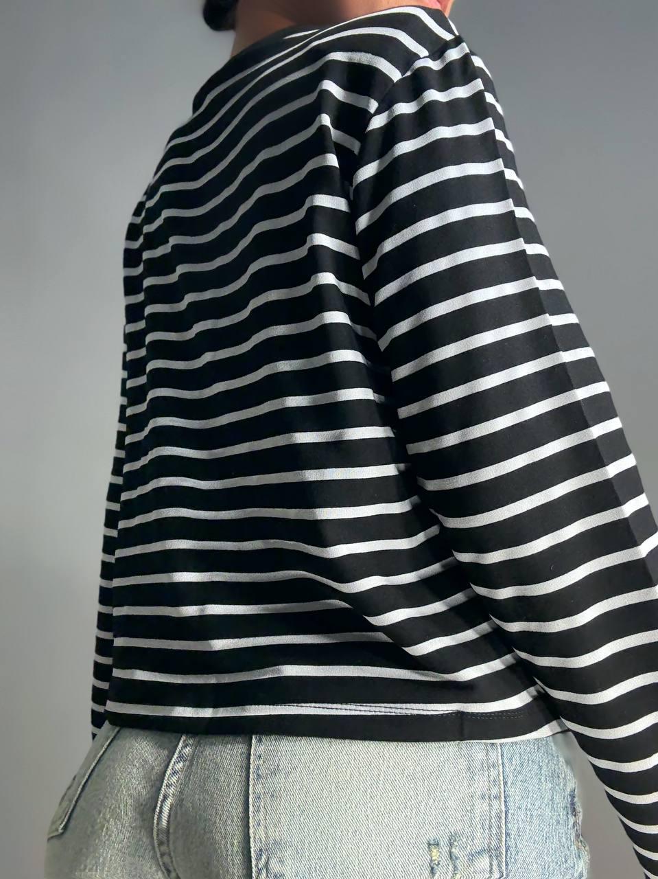 Лонгслів жіночий KEYYMOD 34094 реглан в смужку з підплічниками вільний крій оверсайз M Чорний (1505) - фото 10 Лонгслів жіночий KEYYMOD 34094 реглан в смужку з підплічниками вільний крій оверсайз M Чорний (1505) - фото 10