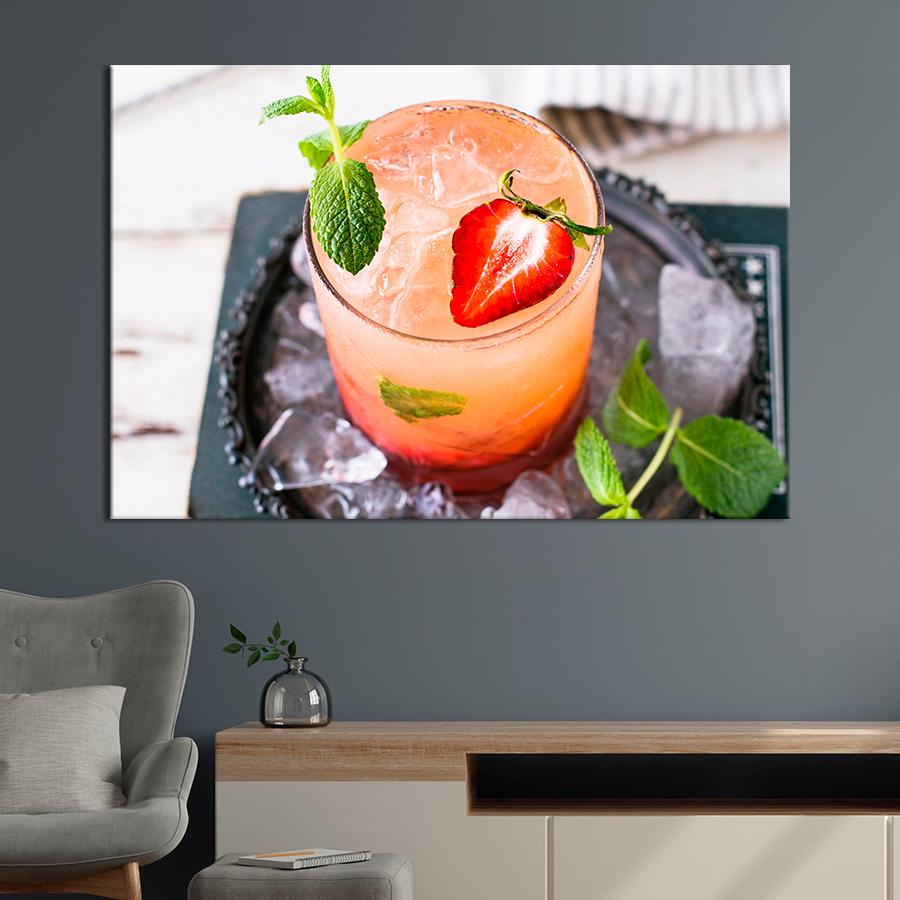 Настенний декор Ледяной клубничный Мохито 120x80 см (A445-1)