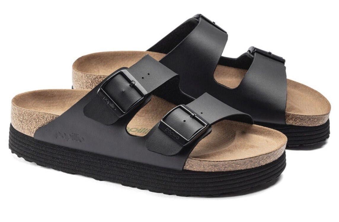 Шльопанці жіночі Papillio by Birkenstock Arizona Grooved Vegan р. 39 Чорний (35114113)