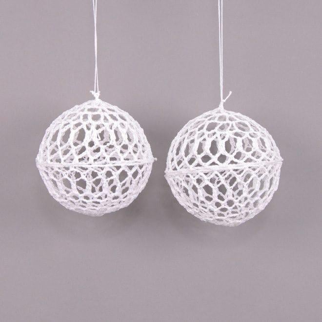Набор новогодних подвесок вязаных Flora Шар комплект 2 шт. (24117)