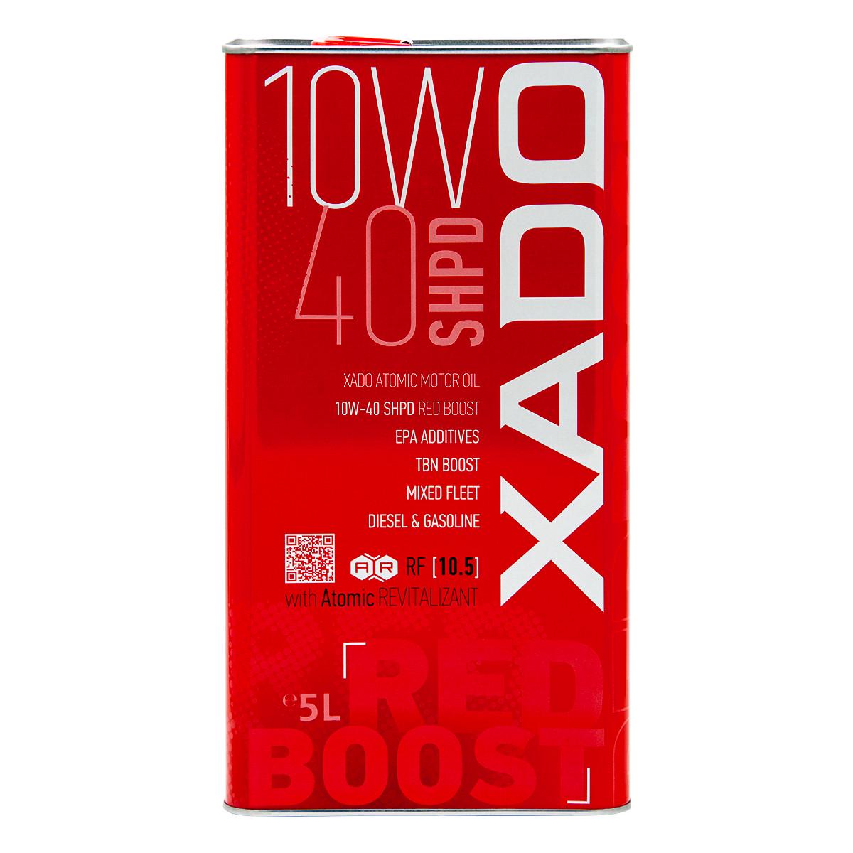 Моторна олива XADO Atomic Oil 10W-40 SHPD SL/CI-4 Red boost напівсинтетична 5 л