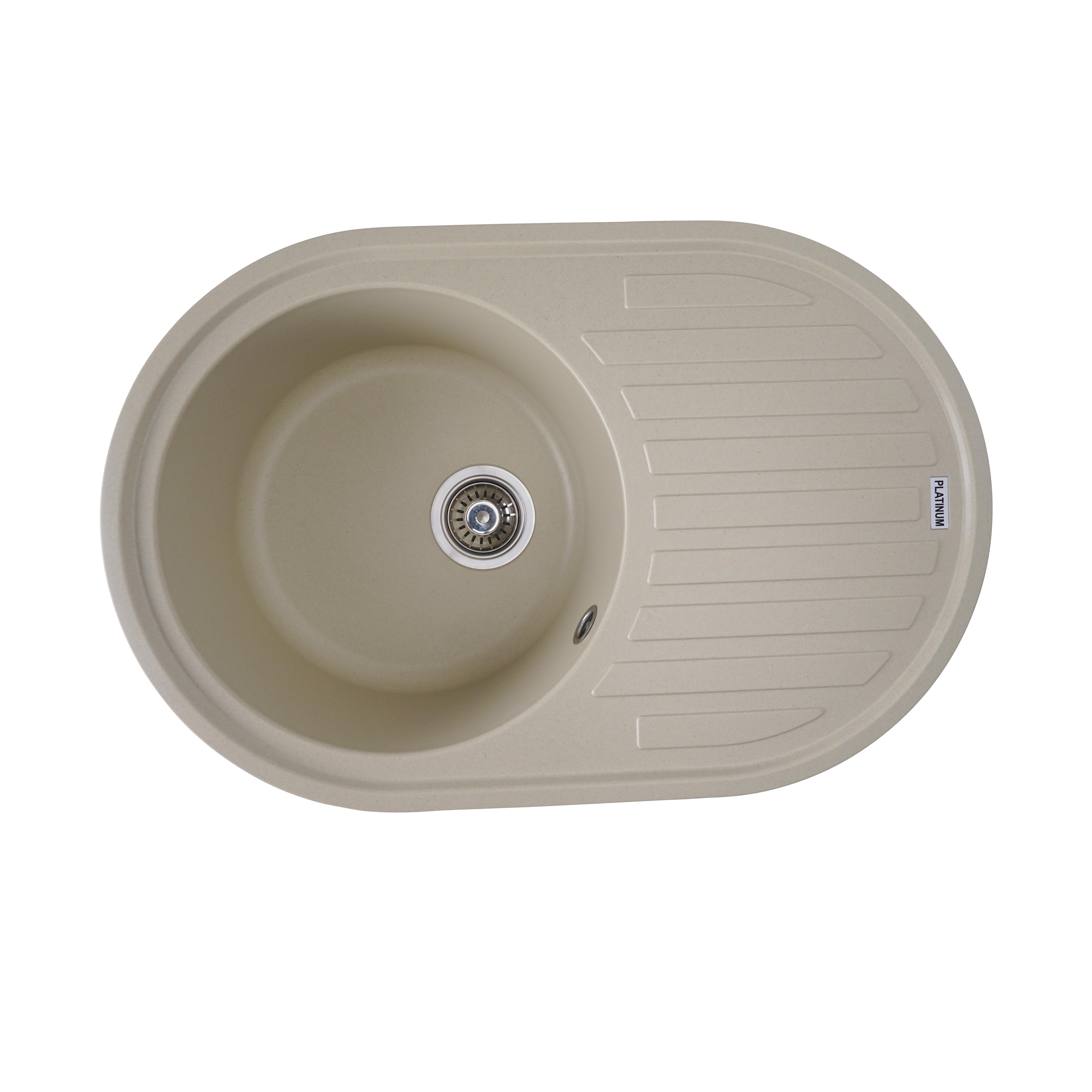 Мойка для кухни Platinum 7750 Lira гранит матовый Айвори