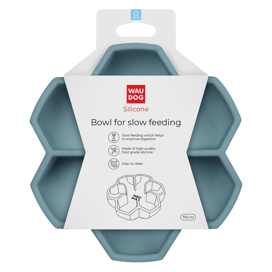Миска силіконова Waudog для повільного годування котів собак 750 мл Grey (235411) - фото 5