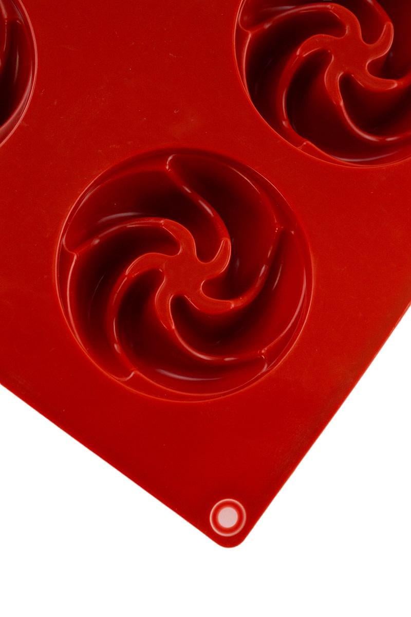 Форма силіконова One Chef для випічки Профі Аврора d 5,5 см h 2,2 см на 8 осередків Червоний - фото 3 Форма силіконова One Chef для випічки Профі Аврора d 5,5 см h 2,2 см на 8 осередків Червоний - фото 3