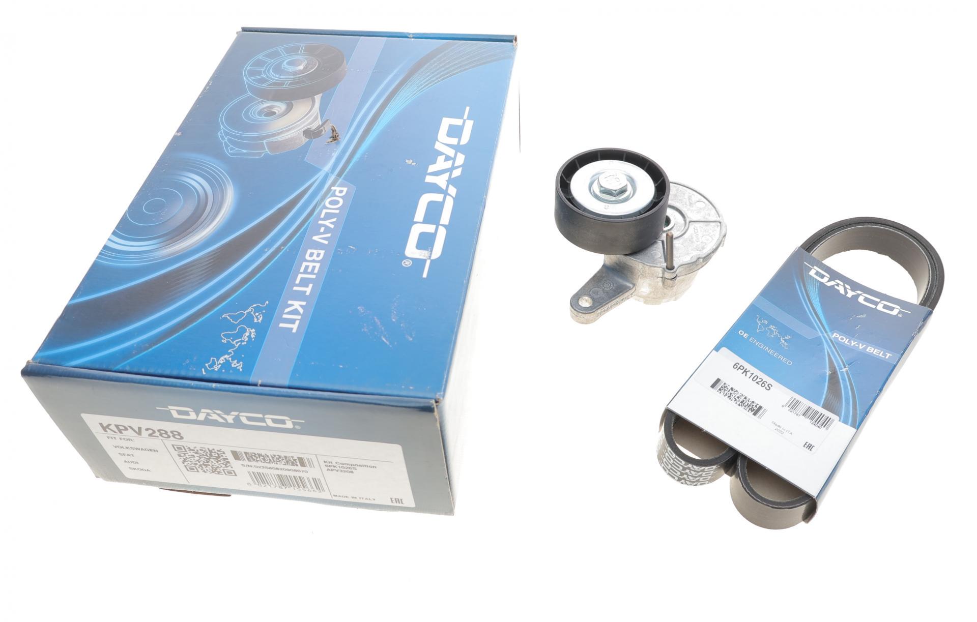 Комплект ременя генератора DAYCO VW Caddy IV 2.0 TDI 15- 6PK1026S (KPV288)