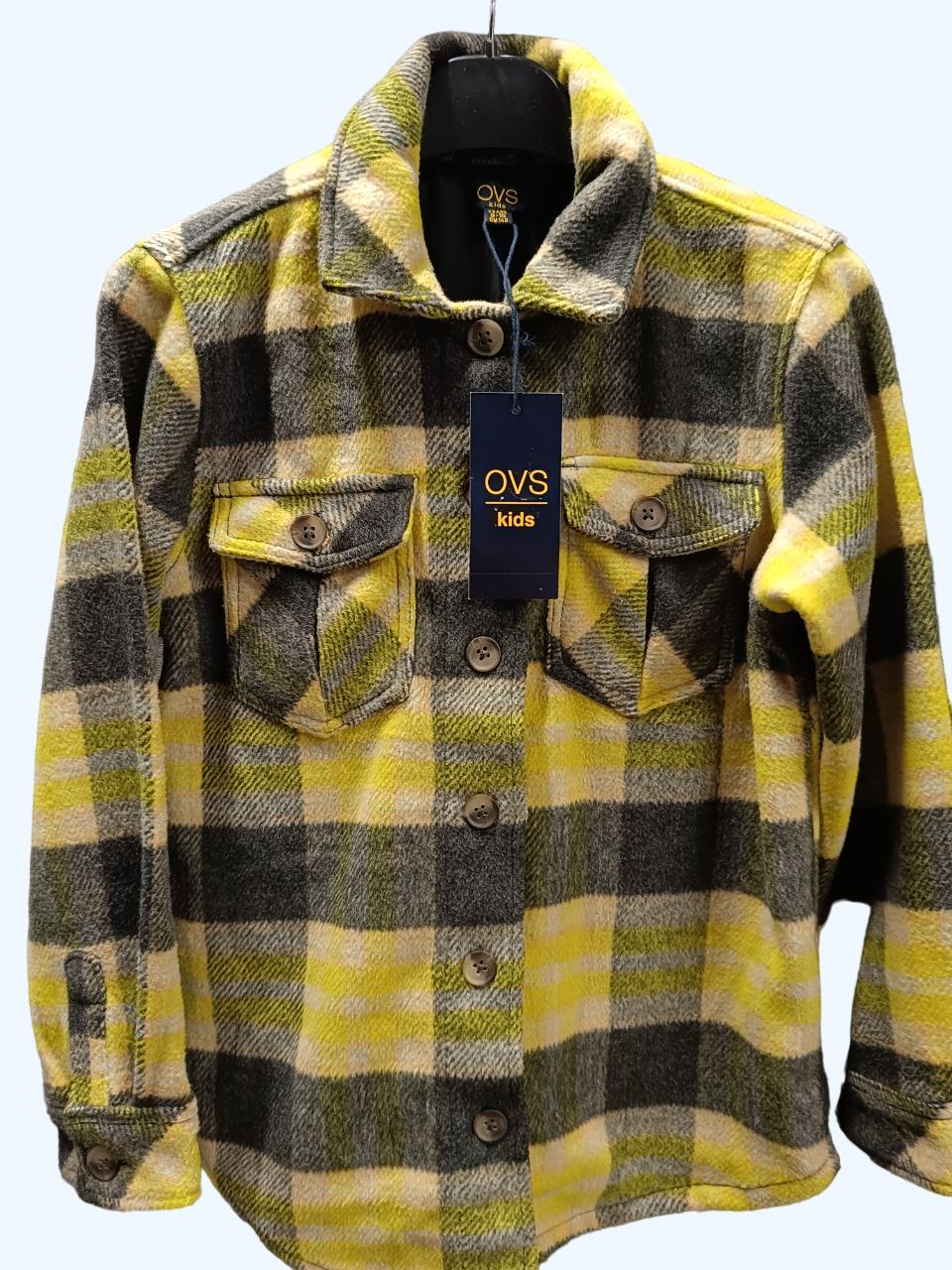 Куртка-сорочка підліткова для дівчинки OVS 140 см Жовтий з сірим (0156)