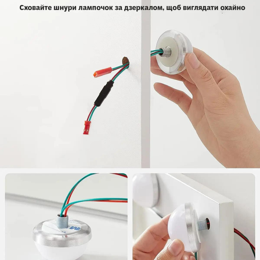 Туалетний столик Bonro B055 з підсвіткою на 9 ламп та дзеркалом Білий - фото 6 Туалетний столик Bonro B055 з підсвіткою на 9 ламп та дзеркалом Білий - фото 6